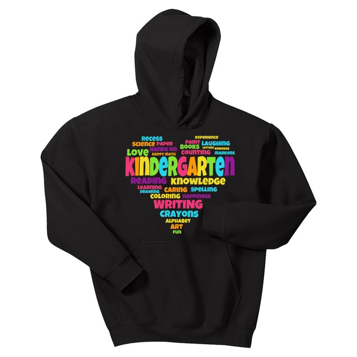 Kindergarten Word Marks Heart Kids Hoodie