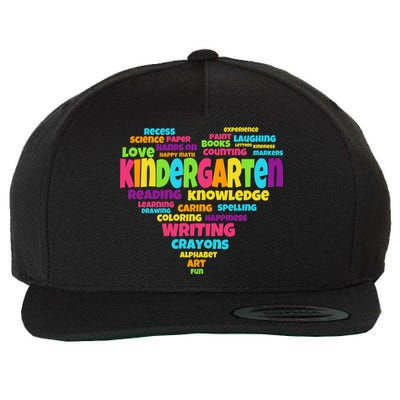 Kindergarten Word Marks Heart Wool Snapback Cap