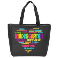 Kindergarten Word Marks Heart Zip Tote Bag