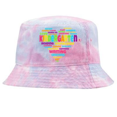 Kindergarten Word Marks Heart Tie-Dyed Bucket Hat