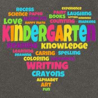 Kindergarten Word Marks Heart Cotton Canvas Backpack