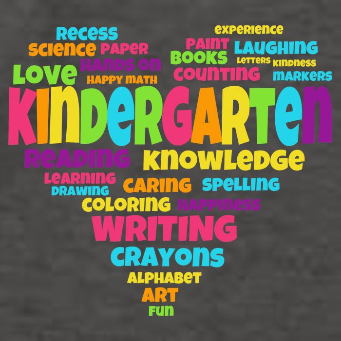 Kindergarten Word Marks Heart Vector Backpack