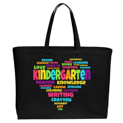 Kindergarten Word Marks Heart Cotton Canvas Jumbo Tote