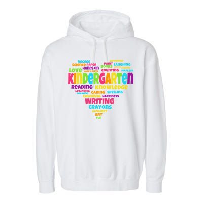 Kindergarten Word Marks Heart Garment-Dyed Fleece Hoodie