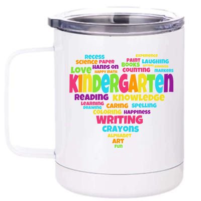 Kindergarten Word Marks Heart 12 oz Stainless Steel Tumbler Cup