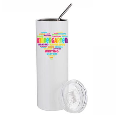 Kindergarten Word Marks Heart Stainless Steel Tumbler