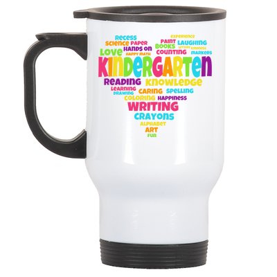 Kindergarten Word Marks Heart Stainless Steel Travel Mug