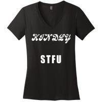 Kindly STFU Funny Offensive Sayings Women's V-Neck T-Shirt