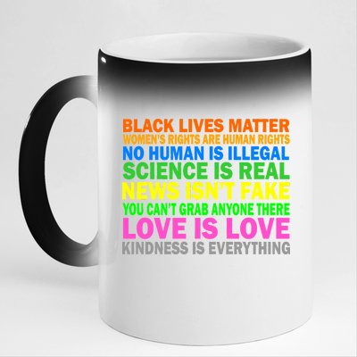 Kindness Is Everything Love Is Love 11oz Black Color Changing Mug