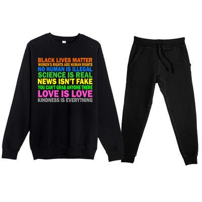 Kindness Is Everything Love Is Love Premium Crewneck Sweatsuit Set