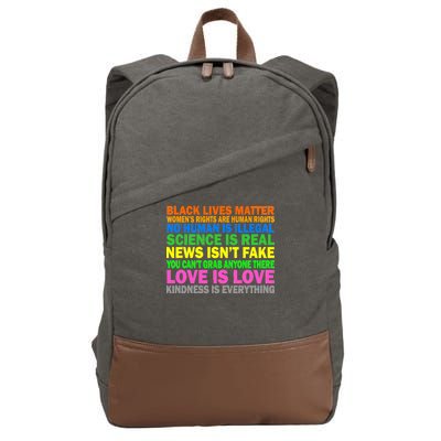 Kindness Is Everything Love Is Love Cotton Canvas Backpack