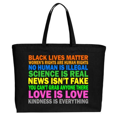 Kindness Is Everything Love Is Love Cotton Canvas Jumbo Tote