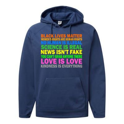 Kindness Is Everything Love Is Love Performance Fleece Hoodie