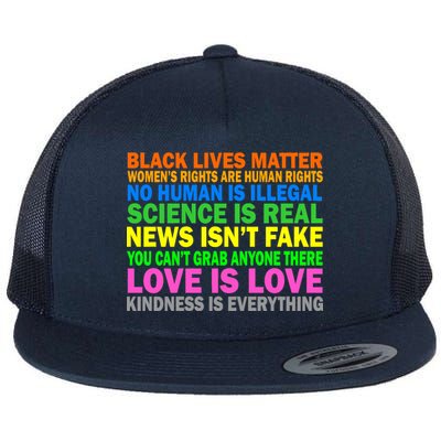 Kindness Is Everything Love Is Love Flat Bill Trucker Hat