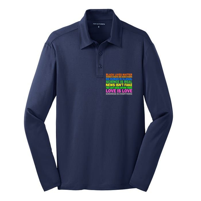 Kindness Is Everything Love Is Love Silk Touch Performance Long Sleeve Polo