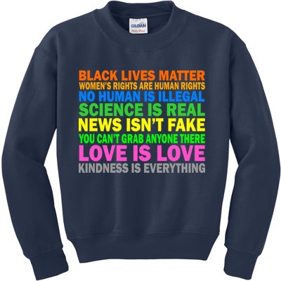 Kindness Is Everything Love Is Love Kids Sweatshirt