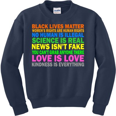 Kindness Is Everything Love Is Love Kids Sweatshirt