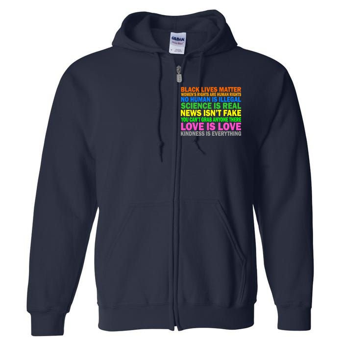 Kindness Is Everything Love Is Love Full Zip Hoodie