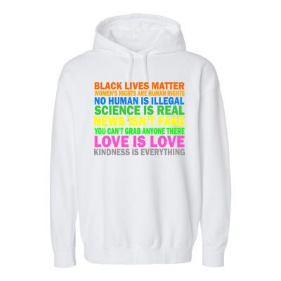 Kindness Is Everything Love Is Love Garment-Dyed Fleece Hoodie