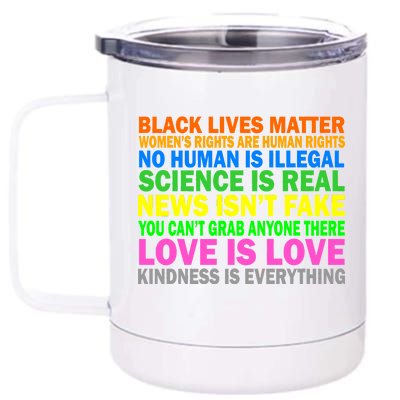 Kindness Is Everything Love Is Love 12 oz Stainless Steel Tumbler Cup