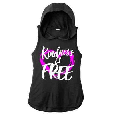 Kindness Is Free Ladies PosiCharge Tri-Blend Wicking Draft Hoodie Tank