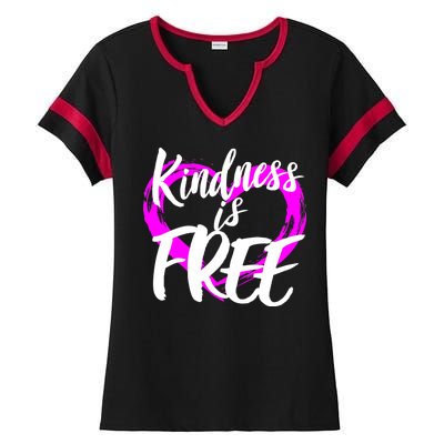 Kindness Is Free Ladies Halftime Notch Neck Tee