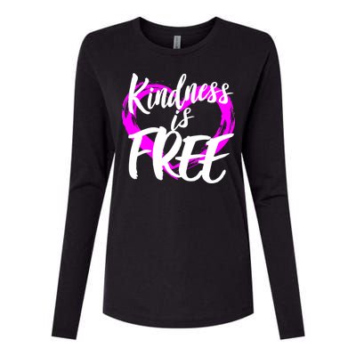 Kindness Is Free Womens Cotton Relaxed Long Sleeve T-Shirt