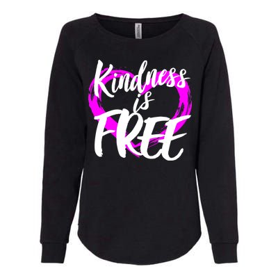 Kindness Is Free Womens California Wash Sweatshirt