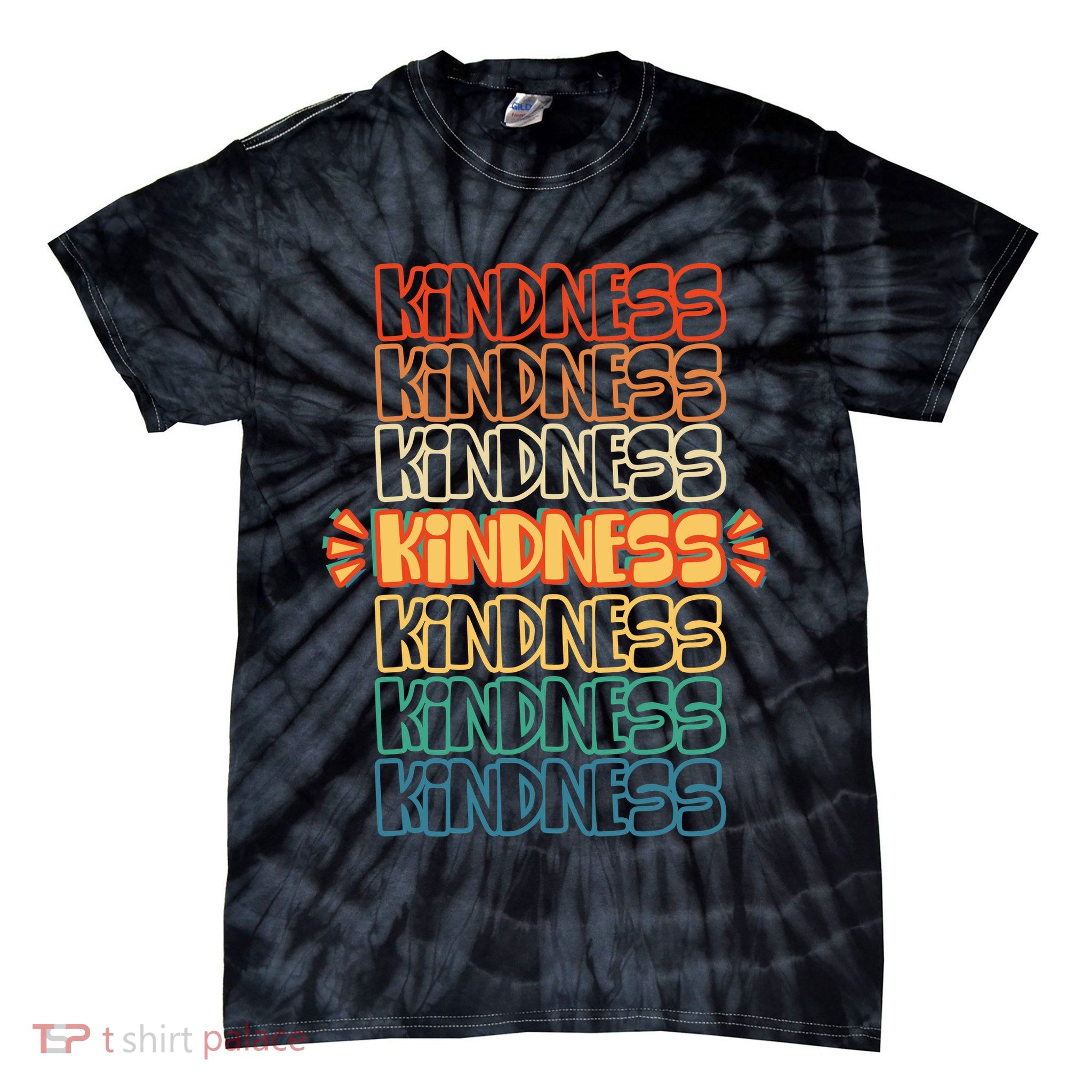 Kindness Pattern Tie-Dye T-Shirt