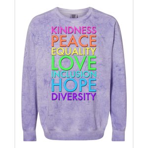 Kindness Peace Equality Love Hope Diversity Colorblast Crewneck Sweatshirt