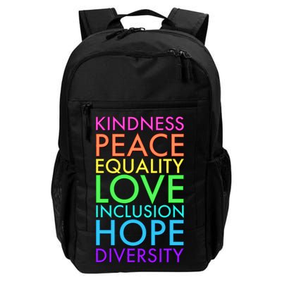 Kindness Peace Equality Love Hope Diversity Daily Commute Backpack