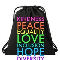 Kindness Peace Equality Love Hope Diversity Drawstring Bag