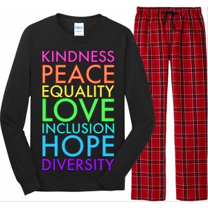 Kindness Peace Equality Love Hope Diversity Long Sleeve Pajama Set