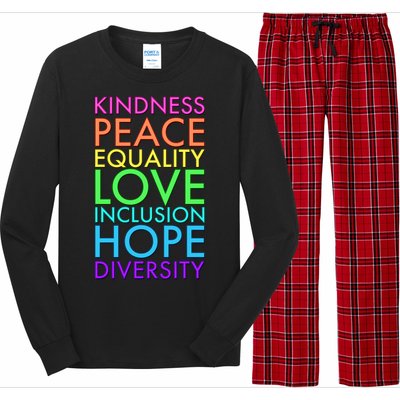 Kindness Peace Equality Love Hope Diversity Long Sleeve Pajama Set