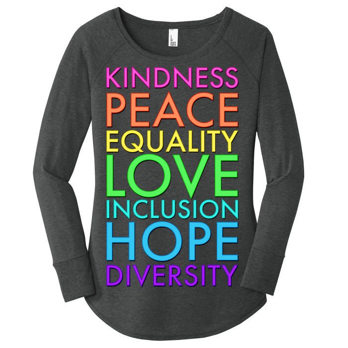 Kindness Peace Equality Love Hope Diversity Women's Perfect Tri Tunic Long Sleeve Shirt