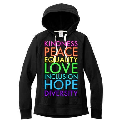 Kindness Peace Equality Love Hope Diversity Women's Fleece Hoodie