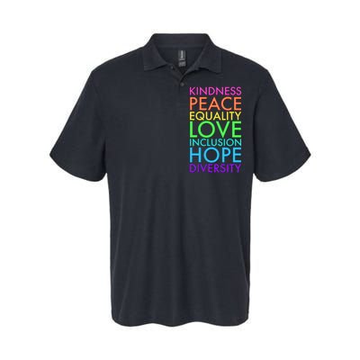 Kindness Peace Equality Love Hope Diversity Softstyle Adult Sport Polo