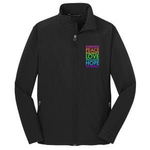 Kindness Peace Equality Love Hope Diversity Core Soft Shell Jacket