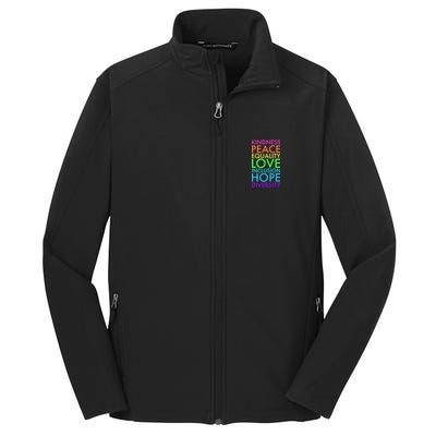 Kindness Peace Equality Love Hope Diversity Core Soft Shell Jacket