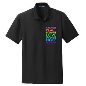 Kindness Peace Equality Love Hope Diversity Dry Zone Grid Polo