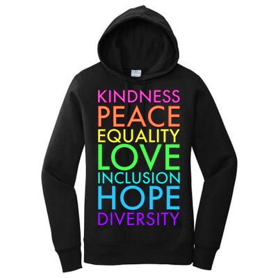 Kindness Peace Equality Love Hope Diversity Women's Pullover Hoodie