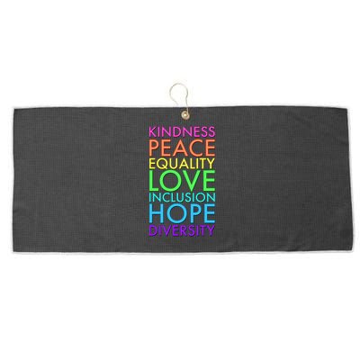 Kindness Peace Equality Love Hope Diversity Large Microfiber Waffle Golf Towel