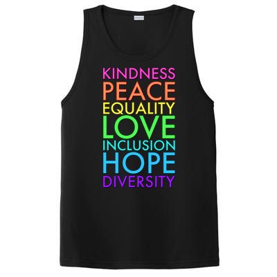 Kindness Peace Equality Love Hope Diversity PosiCharge Competitor Tank