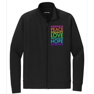 Kindness Peace Equality Love Hope Diversity Stretch Full-Zip Cadet Jacket