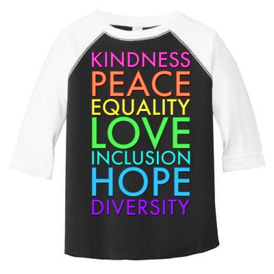 Kindness Peace Equality Love Hope Diversity Toddler Fine Jersey T-Shirt