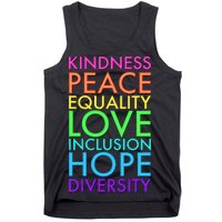 Kindness Peace Equality Love Hope Diversity Tank Top