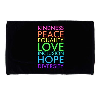 Kindness Peace Equality Love Hope Diversity Microfiber Hand Towel