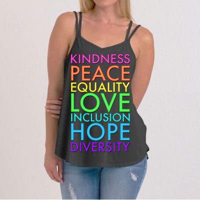 Kindness Peace Equality Love Hope Diversity Women's Strappy Tank