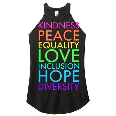 Kindness Peace Equality Love Hope Diversity Women's Perfect Tri Rocker Tank