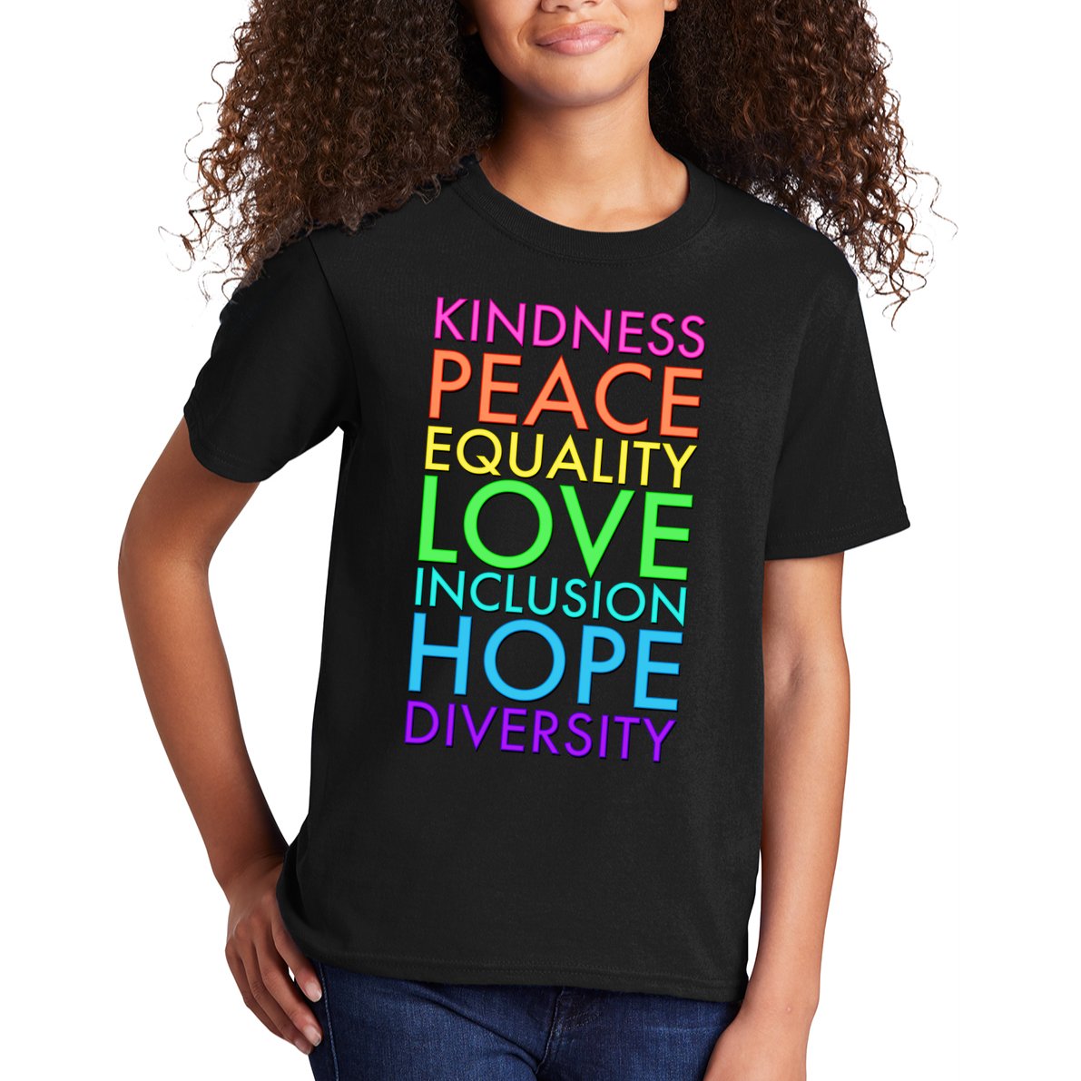 Kindness Peace Equality Love Hope Diversity Kids T-Shirt